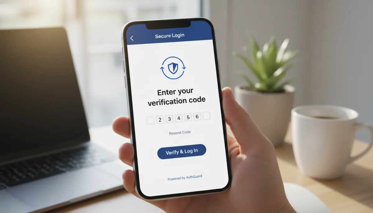 Two-factor authentication login screen on a mobile device